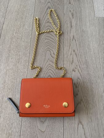 Mulberry Tasche orange/blau vintage