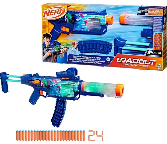 Nerf Giocattoli: Nerf Loadout Cyberlight Ghost 24 Darts N1 – Nuovo e nell'imballaggio originale da Oensingen venduto da Liquidations-Shop