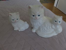 2 Katzen - Figuren aus Porzellan, Topzustand