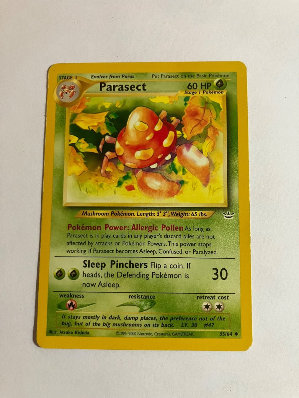 Cartoline: Pokemon - Parasect- ING- 35/64 – Usato da Minusio venduto da zem_2hgc