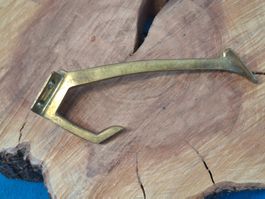 1 schöner antiker Kleider Haken, Messing (LOT3470#AEW0)