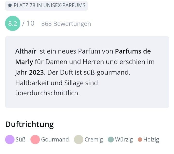 Profumi & Eau de Toilette: 2 ml ALTHAIR PARFUMS DE MARLY ABFÜLLUNG – Nuovo (secondo la descrizione) da St. Gallen venduto da CaliSunshine 3