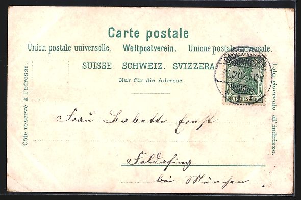 Cartoline postali: Litho Einsiedeln, Gnadenaltar, Ortsansic – Usato da Berlin venduto da bartko-reher 1