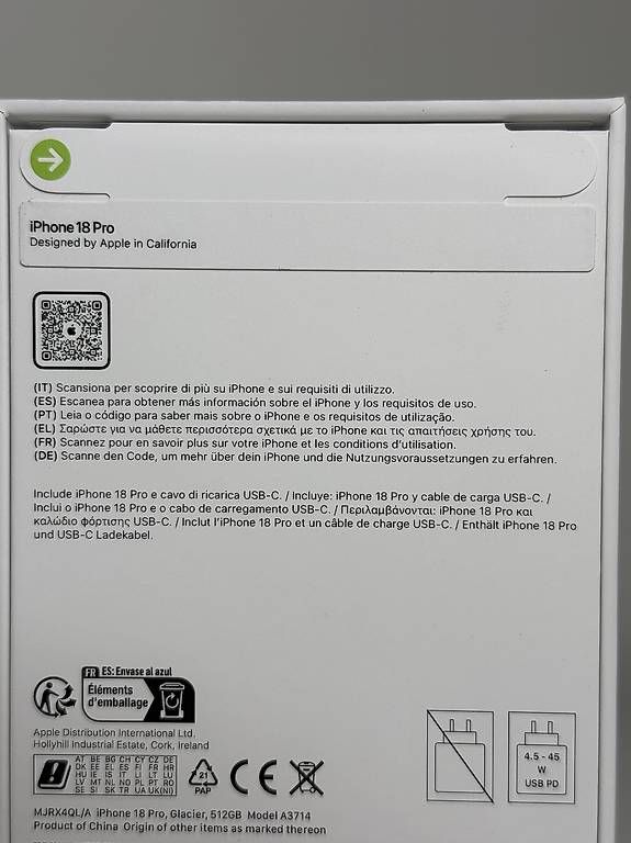 Apple Telefoni cellulari / Smartphones: iPhone 18 Pro 512GB Glacier NEU – Nuovo e nell'imballaggio originale da Birsfelden venduto da Angel7 2