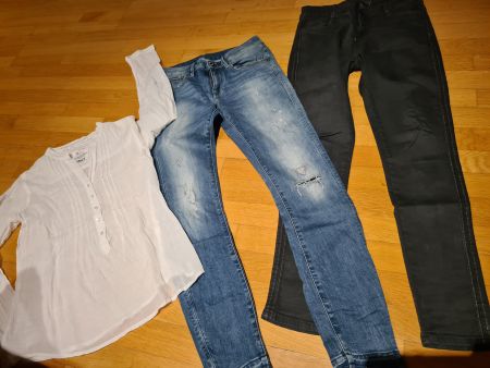 G-Star Jeans ,schwarze Jeans +weisse Bluse gr.38
