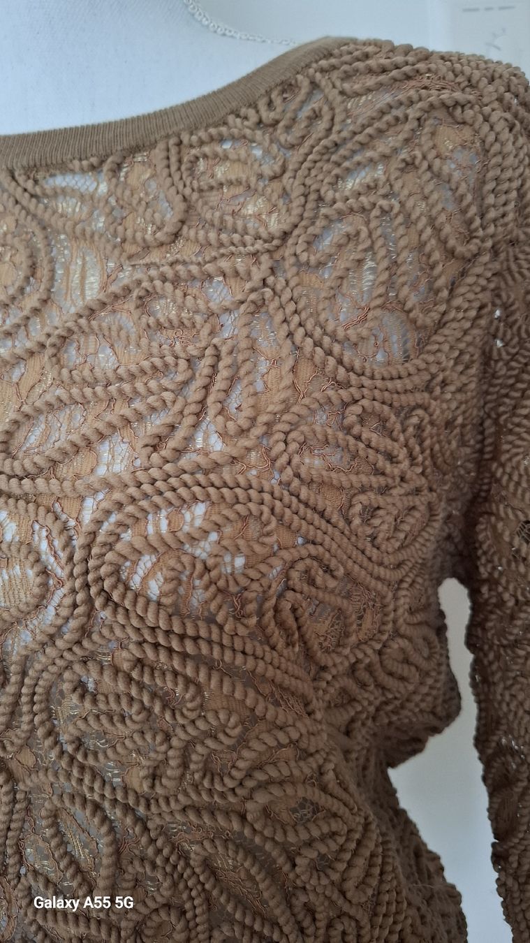 Twinset Maglioni & Felpe: Pull Twin-Set Simona Barbieri, taille S, dentelle marron – Usato da Payerne venduto da wardi11 1