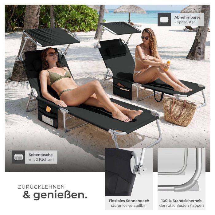 Sedie a sdraio: Sonnenliege Chloé schwarz – Nuovo e nell'imballaggio originale da Oberegg venduto da MR-shop