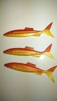 3 American Shad 13 cm jaune dos rouge
