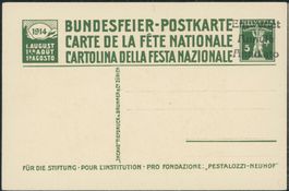1914 - Pro Patria - Bundesfeierkarte - Entwertet