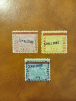 Lot de 3 timbres rares Zone du Canal Panama, Pacifique!