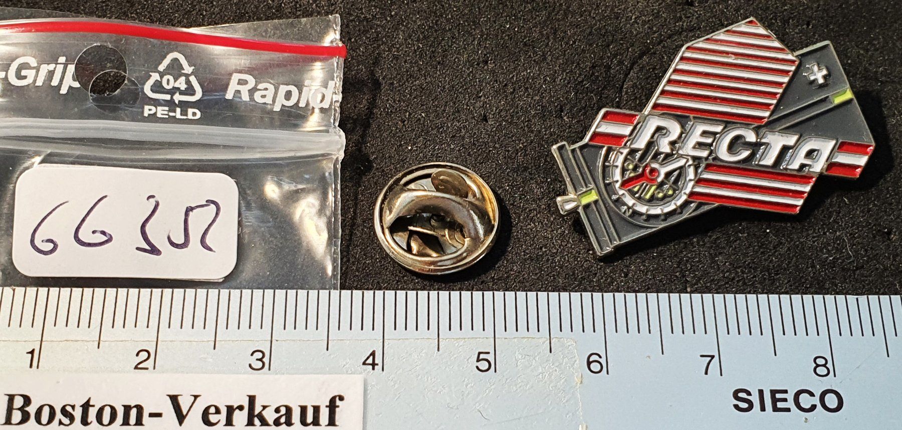 Plaketten & Abzeichen: GG352 - Pin RECTA Schweizer Kompass – Gebraucht aus Reinach BL von Boston-Verkauf 1