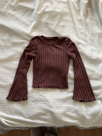 Schickes Langarmshirt, gerippt, Grösse S