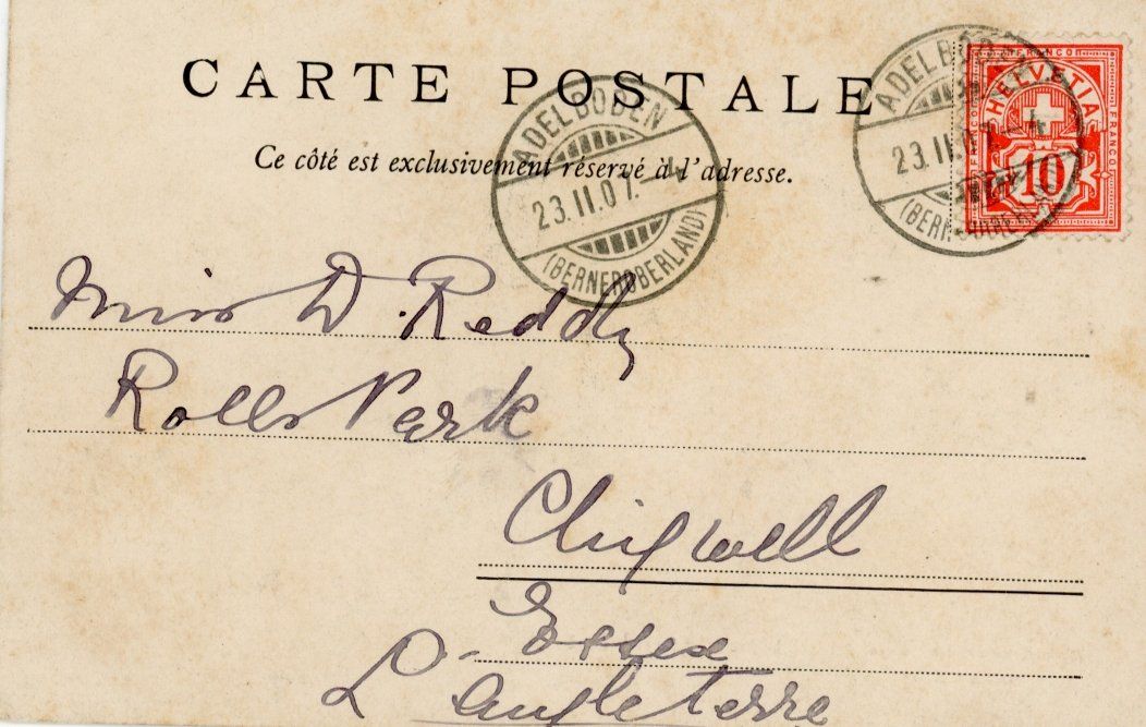 Cartoline postali: Adelboden  BE   -   Skiläufer      anno  1 9 0 7 – Usato da Brig venduto da Valcards54 1