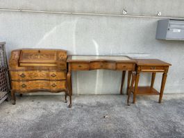 Sekretär Kommode Schreibtisch Beistelltisch Holz Inlay Antik