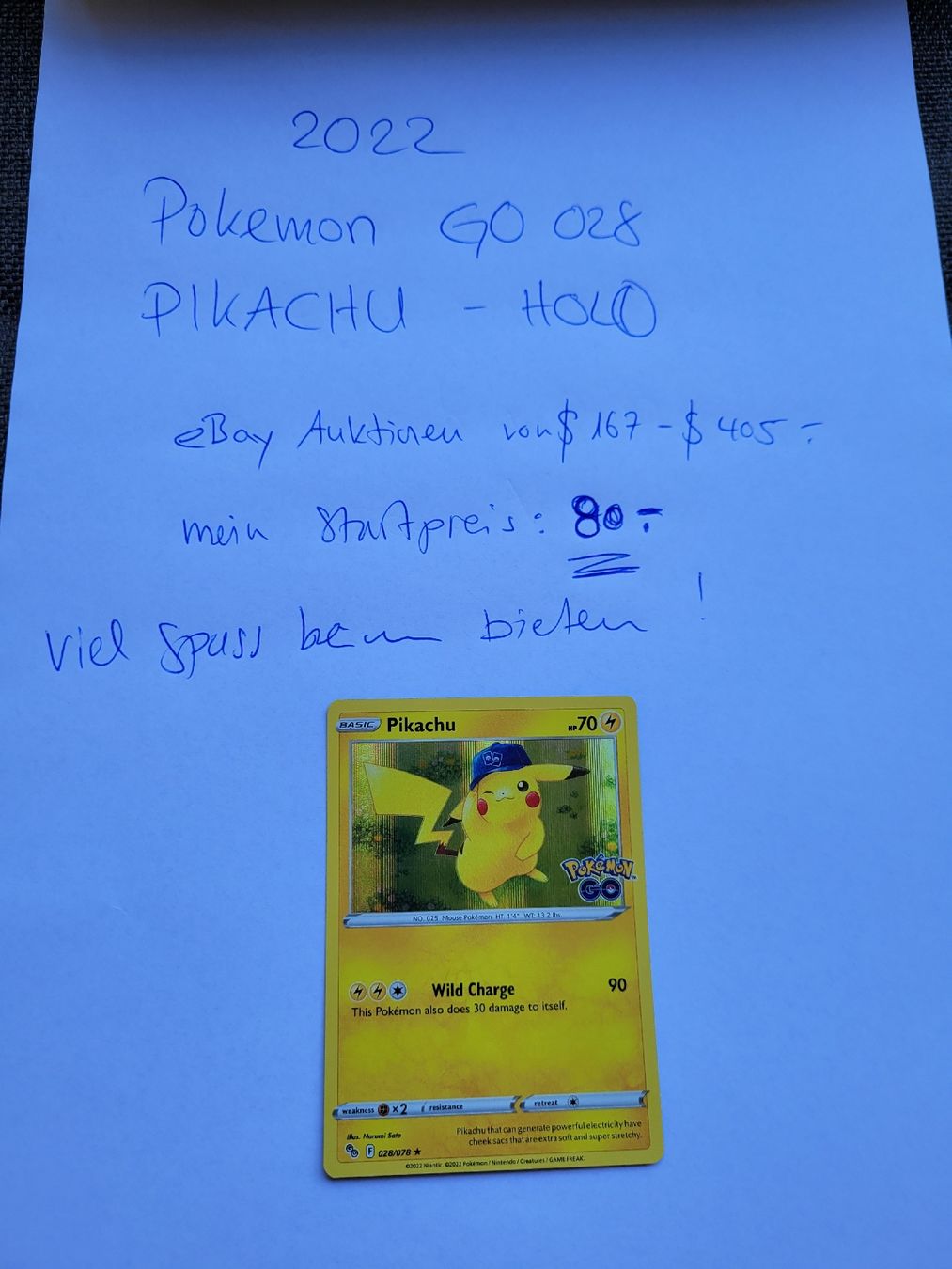 Pokémon Carte collezionabili: 2022 Pokemon GO 028 Pikachu  Holo  – Nuovo (secondo la descrizione) da Basel venduto da dhe_qbg8