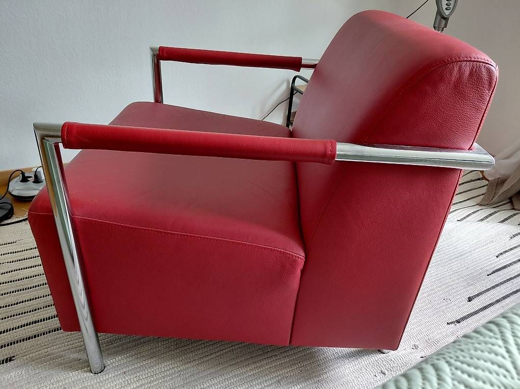 Poltrone: 3 Sessel echtleder rot – Usato da Zürich venduto da sozars 2