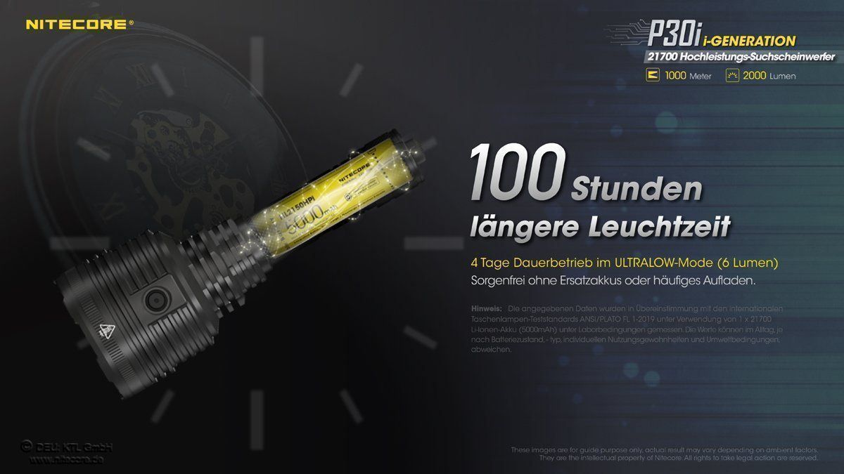 NiteCore Lampade: NiteCore Hochleistungsleuchte P30i – Nuovo e nell'imballaggio originale da Grüningen venduto da Prolumin 5