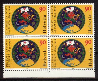 Tutti i francobolli: 1999, 150 Jahre Post, Viererblöcke ** – Usato da Willisau venduto da Vollstempel