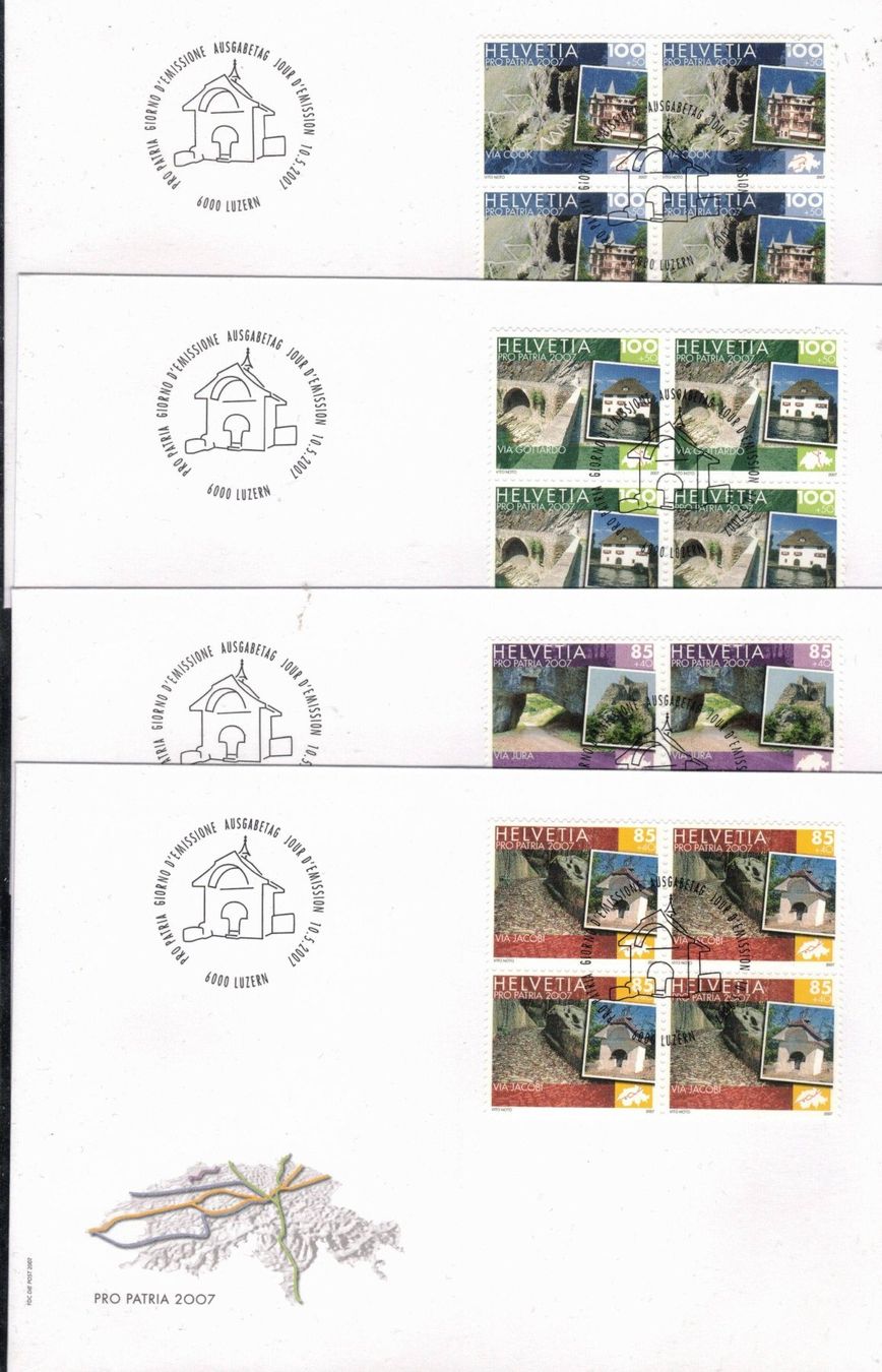 Alle Briefmarken: 2007  FDC  4er Pro Patria  aus ABO – Neu (gemäss Beschreibung) aus Rheinau von loxis