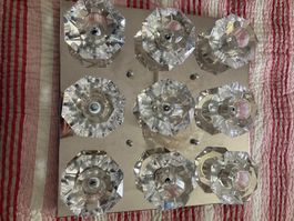 Deckenleuchte Kristallglas 9-flammig quadratisch Chrom