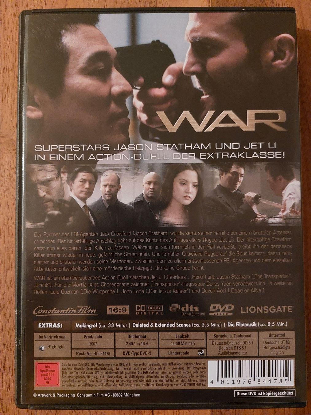 Tutti i DVDs: DVD - WAR mit Jason Statham & Jet Li – Usato da Rheinfelden venduto da FilmAuktion 1