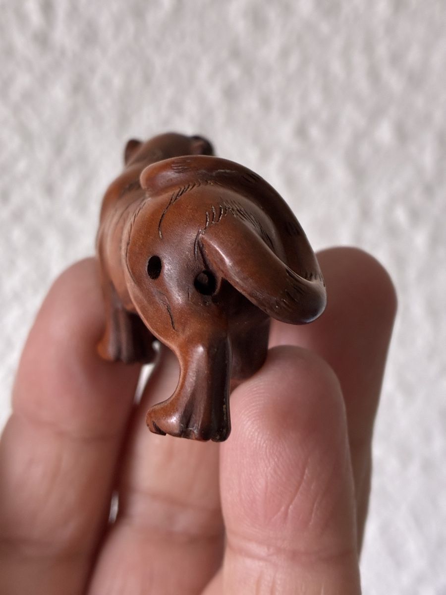 Statuette: Japon netsuke en bois de buis,objet traditionnel – Usato da St-Aubin-Sauges venduto da asianart 4