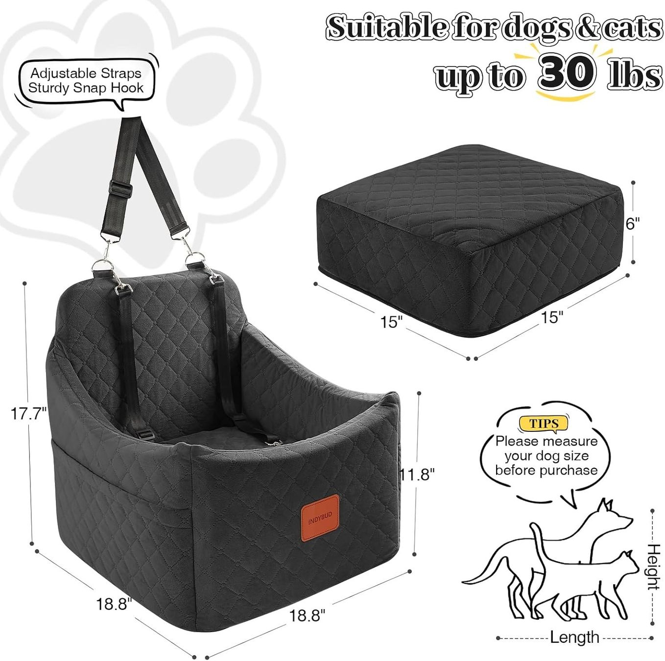 Niches, paniers: Hunde Autositz Memory Foam Waschbar mit Sicherheitsleine – Neuf avec emballage d'origine à Schaffhausen par Alvora 2