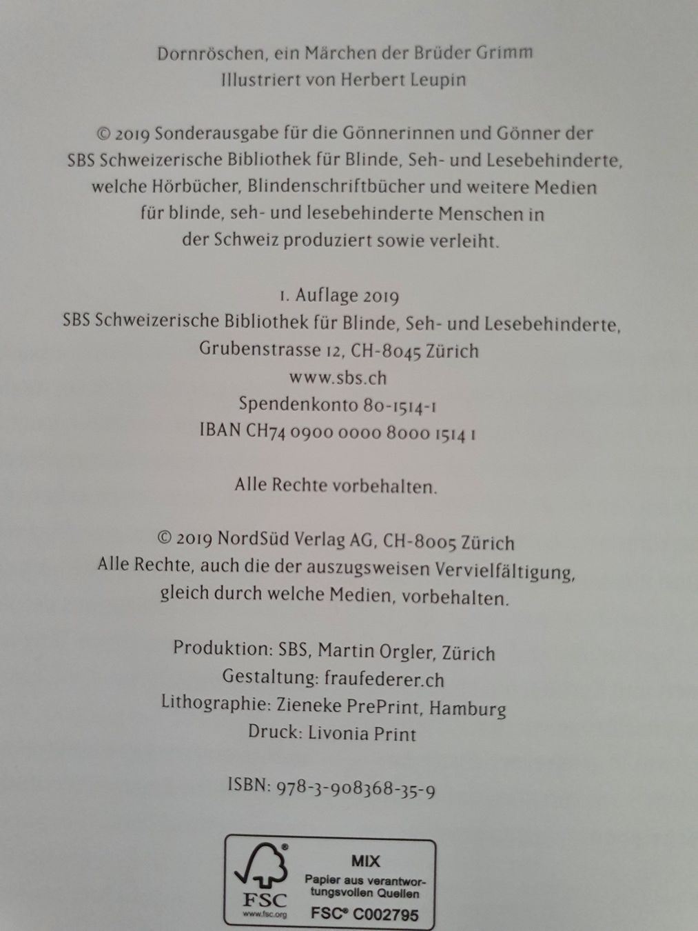 Libri: Dornröschen / Brüder Grimm / 1. Auflage 2019 – Usato da Oberdorf BL venduto da BaldenEagle 1