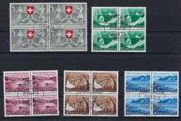 Pro Patria Viererblocks 1953 gestempelt      14663