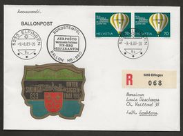 Ballon Schweiz 1983 Untersiggenthal Vignette Luftpost