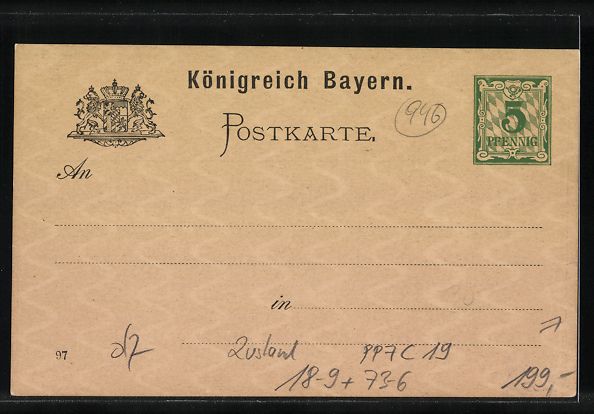 Ganzsachen: Ganzsache Bayern PP7C19: Bayreuth, Bühn – Gebraucht aus Berlin von bartko-reher 1