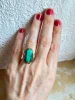 Malachit Ring, Gold Mantel, Vintage Style (52)