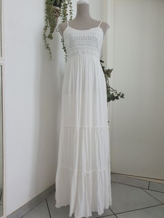 Weisses Maxikleid Gr S *neuwertig* v. "Chicoree"