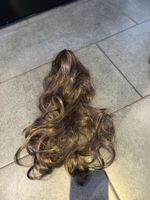 Haarteil  Ponytail mit Kralle  braun gelockt 60 cm lang Neu