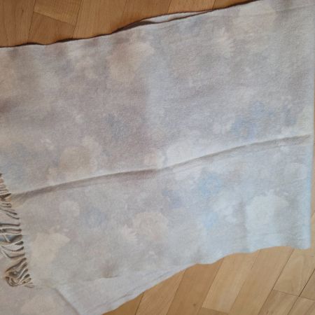 Vintage LAMBSWOLL Schal grau hellblau