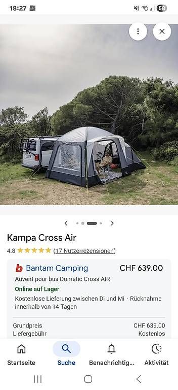 Kampa Auvents & marquises: Vorzelt von kampa Luftvorzelt – D'occasion à Ipsach par szb_cbv9 1