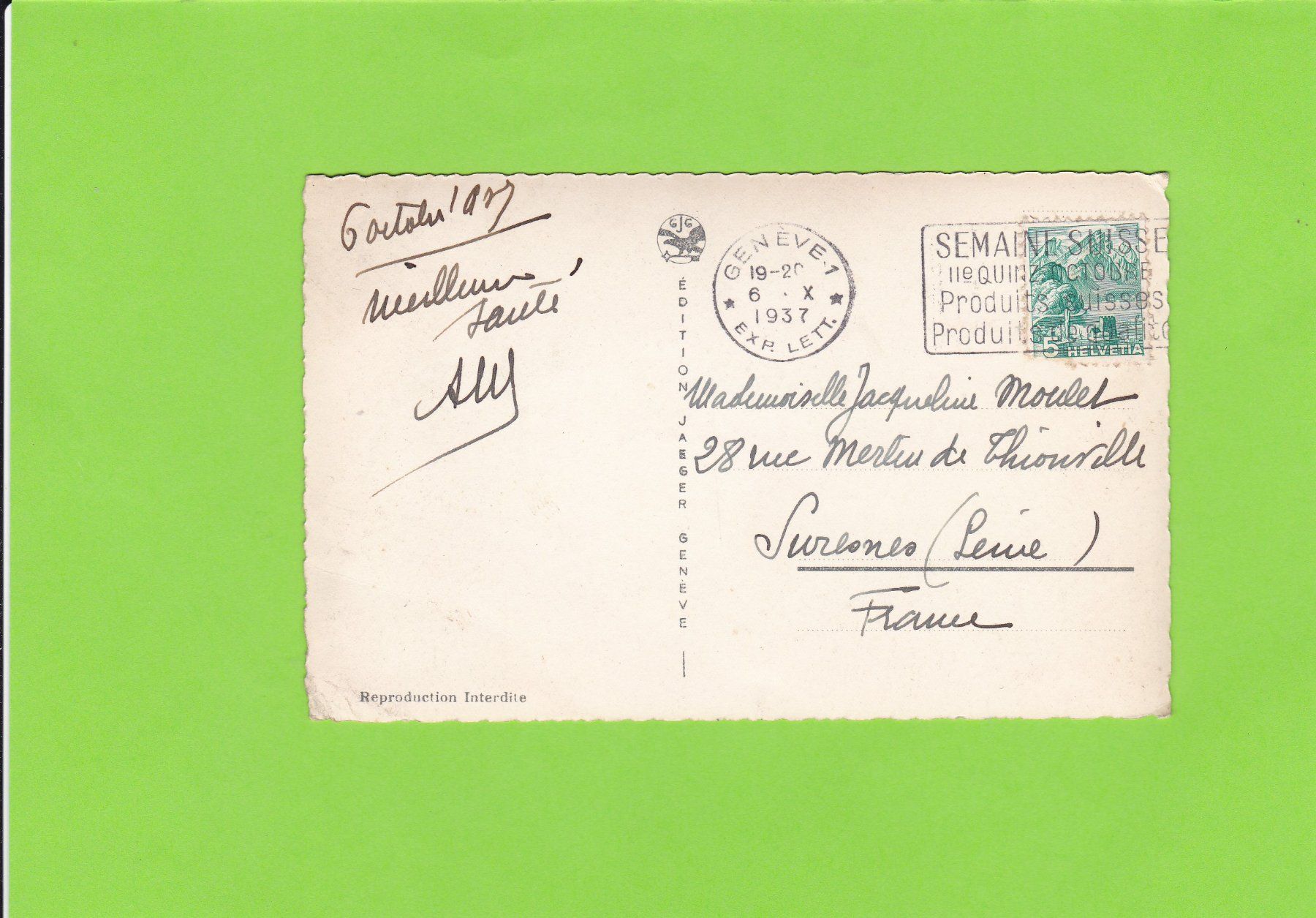 Cartoline postali: Genève-Les Cygnes dans la Rade – Usato da St. Peterzell venduto da neckertal 1
