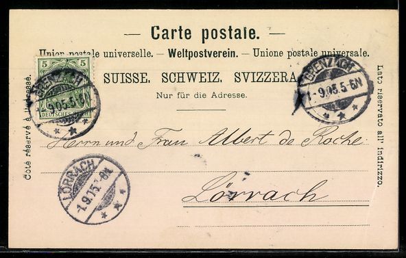 Cartoline postali: St. Chrischona, Strassenpartie mit Kirch – Usato da Berlin venduto da bartko-reher 1