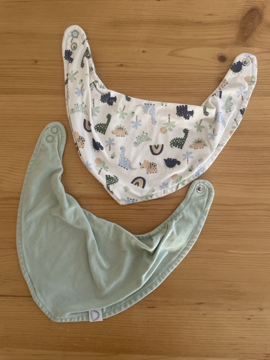 Pasti del neonato: 2 Lätzchen Dino & Mint Top Zustand – Nuovo (secondo la descrizione) da Spreitenbach venduto da Gloxinia