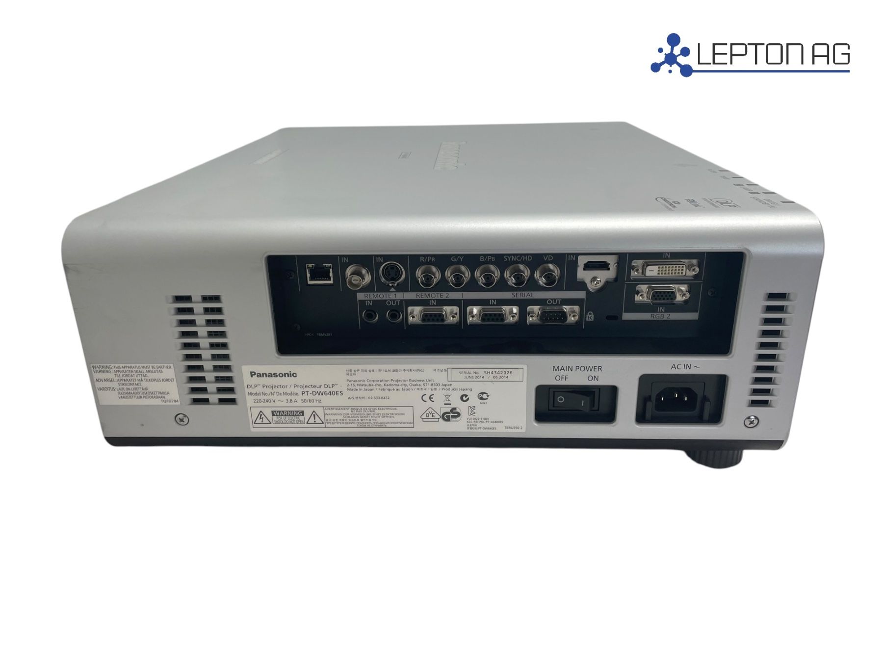 Panasonic Proiettori: Panasonic PT-DW640 WXGA Projector – Usato da Niederdorf venduto da LeptonAG 2