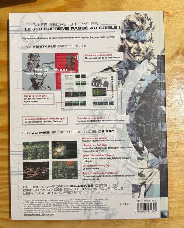 Guide De Stratégie Metal Gear Solid 2 – Version US, Bon état