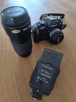 Nikon F-501 Spiegelreflexkamera mit Zubehoer und Tasche