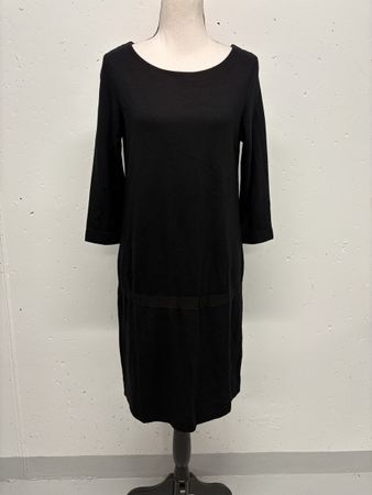 Marc O'Polo Kleid Gr. 38 Schwarz Baumwolle knielang
