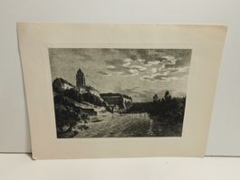 Bern Kunst sehr alte Graphik Litho - F N König  28 x 21
