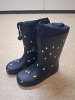 Kinder Gummistiefel dunkelblau mit Regentropfen Muster