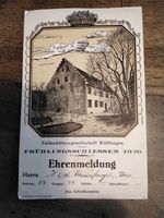 Ehrenmeldung Frühlingsch. 1926 Wüflingen / carte de tir 