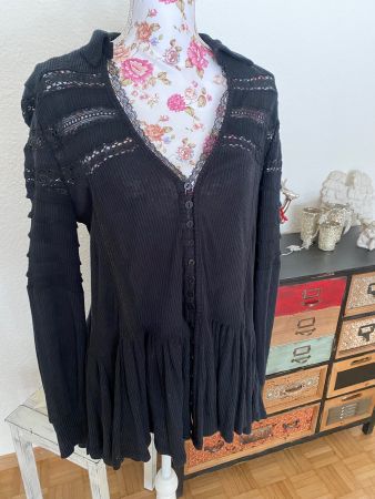 Free People Kleid Tunika Bluse NEU schwarz Gr XS/S