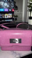 New Karl LAGERFELD pink croco crossbody bag with dustbag