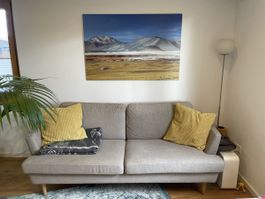 Sofa 3-Sitzer hellgrau guter Zustand 200x85cm