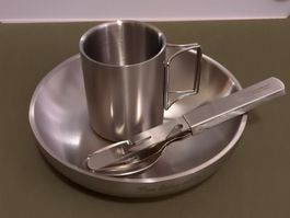 Outdoor Camping Bushcraft Thermo-Geschirr + Besteckset